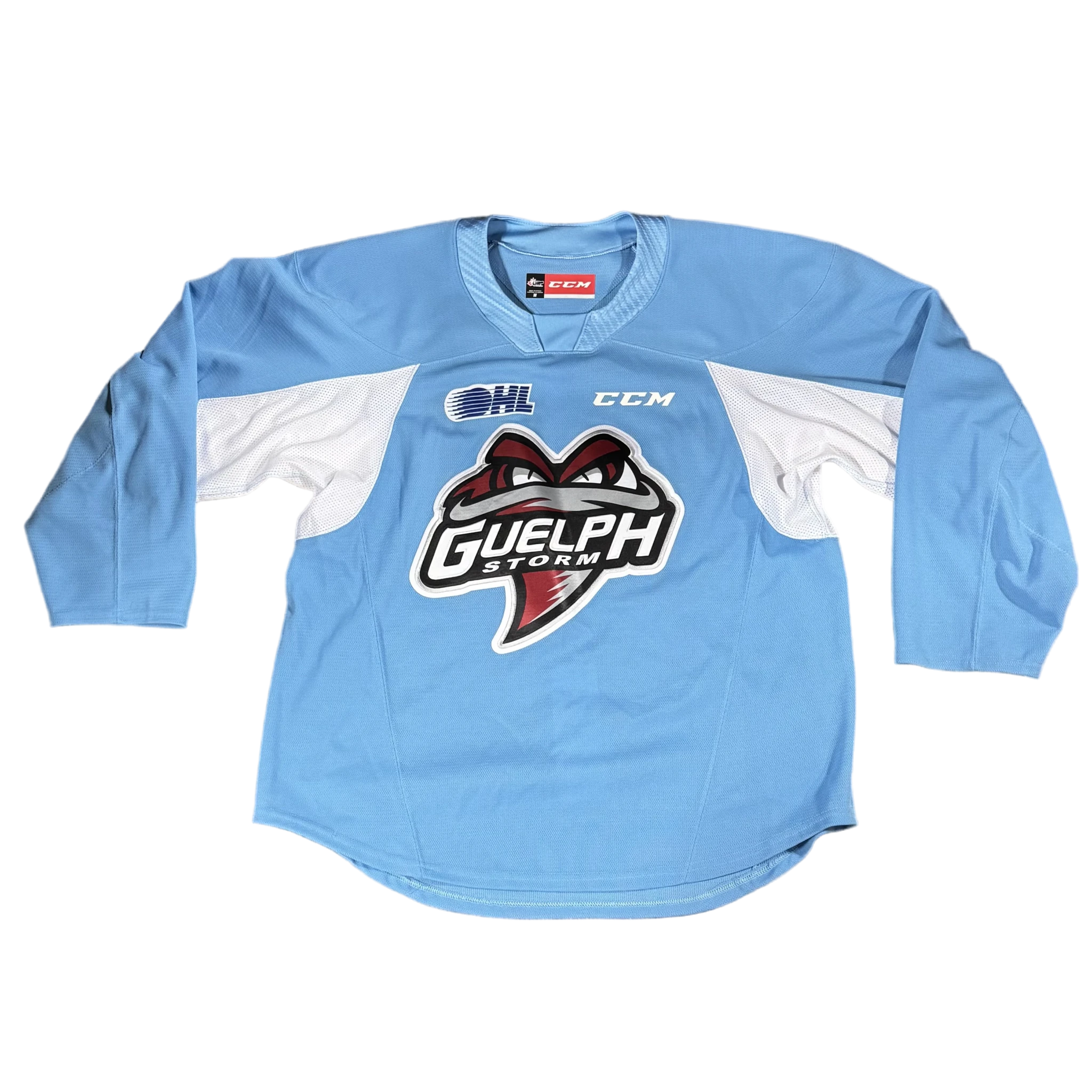 OHL - Used CCM Guelph Storm Practice Jersey (Sky Blue)
